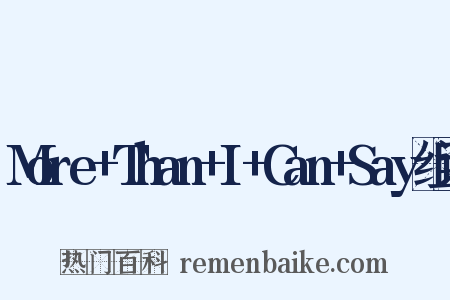 More+Than+I+Can+Say组词是什么意思的图片